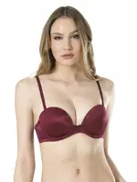 Basic Duble Dolgulu Straplez Sütyen Fabony 3040 Bordo detay görünüm