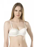 Basic Sırtı Şeffaf Boş Cup Tek Sütyen Fabony 3021 Ekru