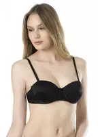 Basic Sırtı Şeffaf Boş Cup Tek Sütyen Fabony 3021 Siyah görsel 7