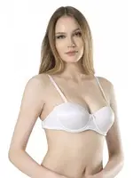 Basic Sırtı Şeffaf Dolu Cup Tek Sütyen Fabony 3020 Beyaz görsel 5