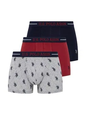 Us. POLO Assn. Baskılı Kısa Paça 3lü Boxer U.S. Polo Assn. 80328