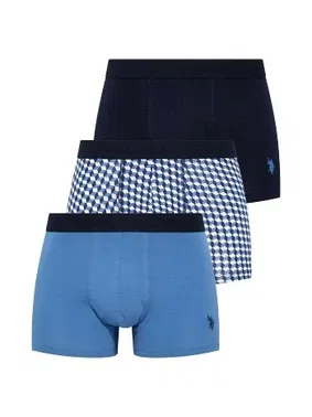 Us. POLO Assn. Baskılı ve Karışık Renkli 3lü Boxer U.S. Polo Assn. 80256