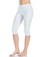 Battal Lastikli Kısa Kadın Tayt Derya Kurşun 411B Beyaz