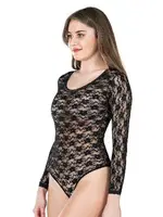 Bisiklet Yaka Dantelli Çıtçıtlı Kadın Body Derya Kurşun 327 Siyah farklı açı