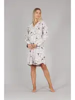 Boydan Düğmeli Ayıcık Desen Hamile Tunik Gecelik Bone 5335 Gri farklı açı