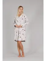 Boydan Düğmeli Ayıcık Desen Hamile Tunik Gecelik Bone 5335 Gri görsel 5