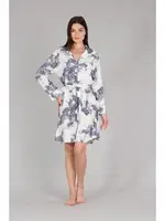 Boydan Düğmeli Dokuma Sabahlık Bone 5334 Lacivert