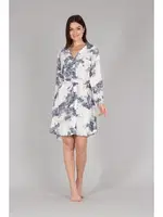 Boydan Düğmeli Dokuma Sabahlık Bone 5334 Lacivert görsel 5