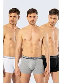 Cacharel Cacharel Erkek 3lü Boxer Cacharel 1337 Beyaz-Gri-Siyah