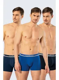 Cacharel Cacharel Erkek 3lü Boxer Cacharel 1337 Lacivert-İndigo-Saks
