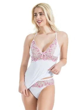 Derya Kurşun Çapraz Askılı Güpür Dantelli Atlet Külot Takım Derya Kurşun 080