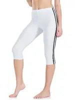 Çizgili Kadın Kapri Tayt Derya Kurşun 0534 Beyaz görsel 4