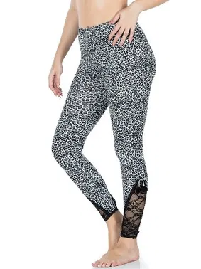 Derya Kurşun Dantel Paça Leopar Kadın Tayt Derya Kurşun 436 - Alternatif Görünüm