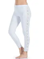 Dantel Şeritli Uzun Kadın Tayt Derya Kurşun 416 Beyaz