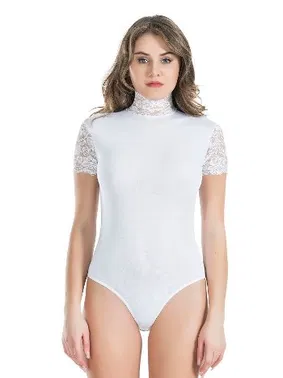 Derya Kurşun Dantelli Balıkçı Yaka Kadın Body Derya Kurşun 330