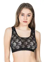 Dantelli Geniş Askılı Büstiyer Derya Kurşun 517 Siyah