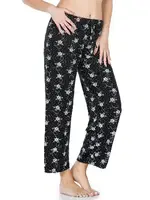 Desenli Geniş Paça Pantolon Derya Kurşun 025-D01 Siyah görsel 4