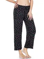 Desenli Geniş Paça Pantolon Derya Kurşun 025-D02 Siyah görsel 4