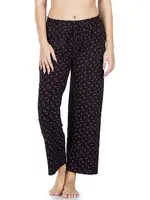 Desenli Geniş Paça Pantolon Derya Kurşun 025-D03 Siyah