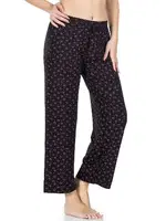 Desenli Geniş Paça Pantolon Derya Kurşun 025-D03 Siyah görsel 4