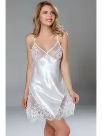 Moonlight Desteksiz Kapsız İnce Askılı Derin V Yaka Gecelik Moonlight 300