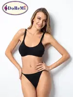 DoReMi %100 Doğal Pamuk Comfort Sütyen Siyah detay görünüm