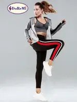 Active Sportive Çift Çizgili Tayt DoReMi 002-000872 Siyah