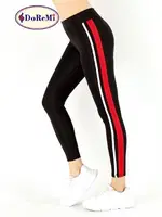 Active Sportive Çift Çizgili Tayt DoReMi 002-000872 Siyah farklı açı