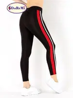 Active Sportive Çift Çizgili Tayt DoReMi 002-000872 Siyah görsel 4