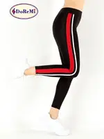 Active Sportive Çift Çizgili Tayt DoReMi 002-000872 Siyah görsel 5