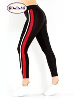 Active Sportive Çift Çizgili Tayt DoReMi 002-000872 Siyah görsel 7