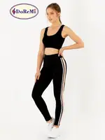 Çift Çizgili Tayt DoReMi Active Sportive 002-000869 Siyah