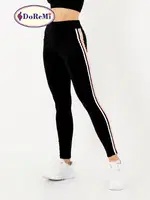 Çift Çizgili Tayt DoReMi Active Sportive 002-000869 Siyah görsel 7