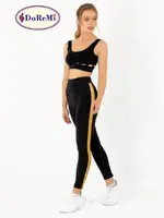 DoReMi Active Sportive Kalın Çizgili Tayt Siyah
