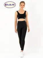 DoReMi Active Sportive Kalın Çizgili Tayt Siyah görsel 4