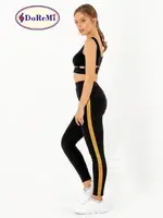 DoReMi Active Sportive Kalın Çizgili Tayt Siyah görsel 8