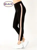 Siyah Active Sportive Kalın Çizgili Tayt DoReMi Siyah farklı açı