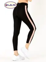 Siyah Active Sportive Kalın Çizgili Tayt DoReMi Siyah görsel 4