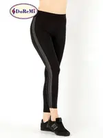 DoReMi Active Sportive Parlak Çizgili Tayt Siyah detay görünüm