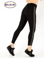 DoReMi Active Sportive Parlak Çizgili Tayt Siyah farklı açı