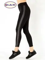DoReMi Active Sportive Parlak Çizgili Tayt Siyah görsel 5