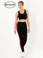 DoReMi Active Sportive Üç Çizgili Tayt Siyah görsel 4