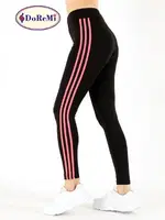 DoReMi Şeritli Active Sportive Siyah Tayt Siyah farklı açı