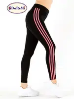 DoReMi Şeritli Active Sportive Siyah Tayt Siyah görsel 7