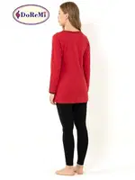 DoReMi Apple Pie Bayan Pijama Takımı Bordo farklı açı