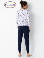 DoReMi Puantiyeli Bayan Pijama Takımı Lila görsel 5