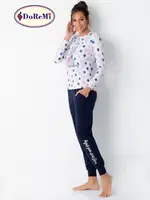 DoReMi Puantiyeli Bayan Pijama Takımı Lila görsel 6