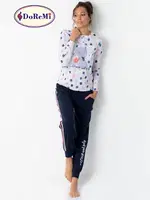 DoReMi Puantiyeli Bayan Pijama Takımı Lila görsel 7