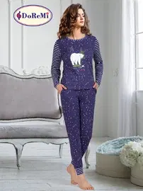 DOREMI DoReMi Gece Baskılı Bayan Pijama Takımı