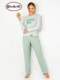 DOREMI DoReMi Uzun Kollu Baskılı Bayan Pijama Takımı